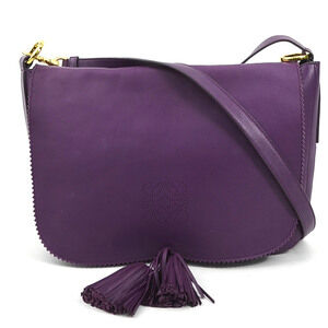 Loewe crossbody shoulder bag fringe tassel purple gold